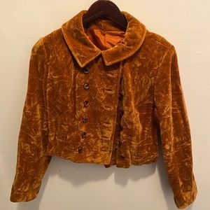 Vintage Cropped Crushed Velvet Blazer-Women’s xs/s